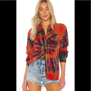 Madeworn Happy Tie Dye Flannel in Dreamweaver